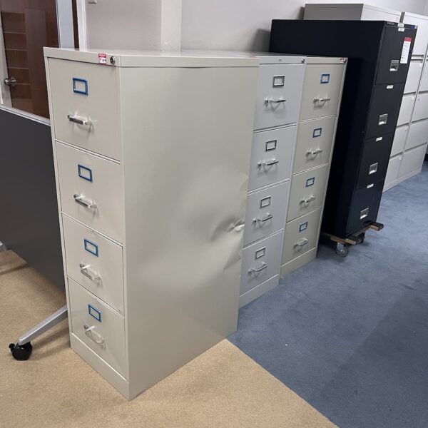 metal 4 and 5 drawer vertical file cabinets used San Antonio office furniture feb 20 2025